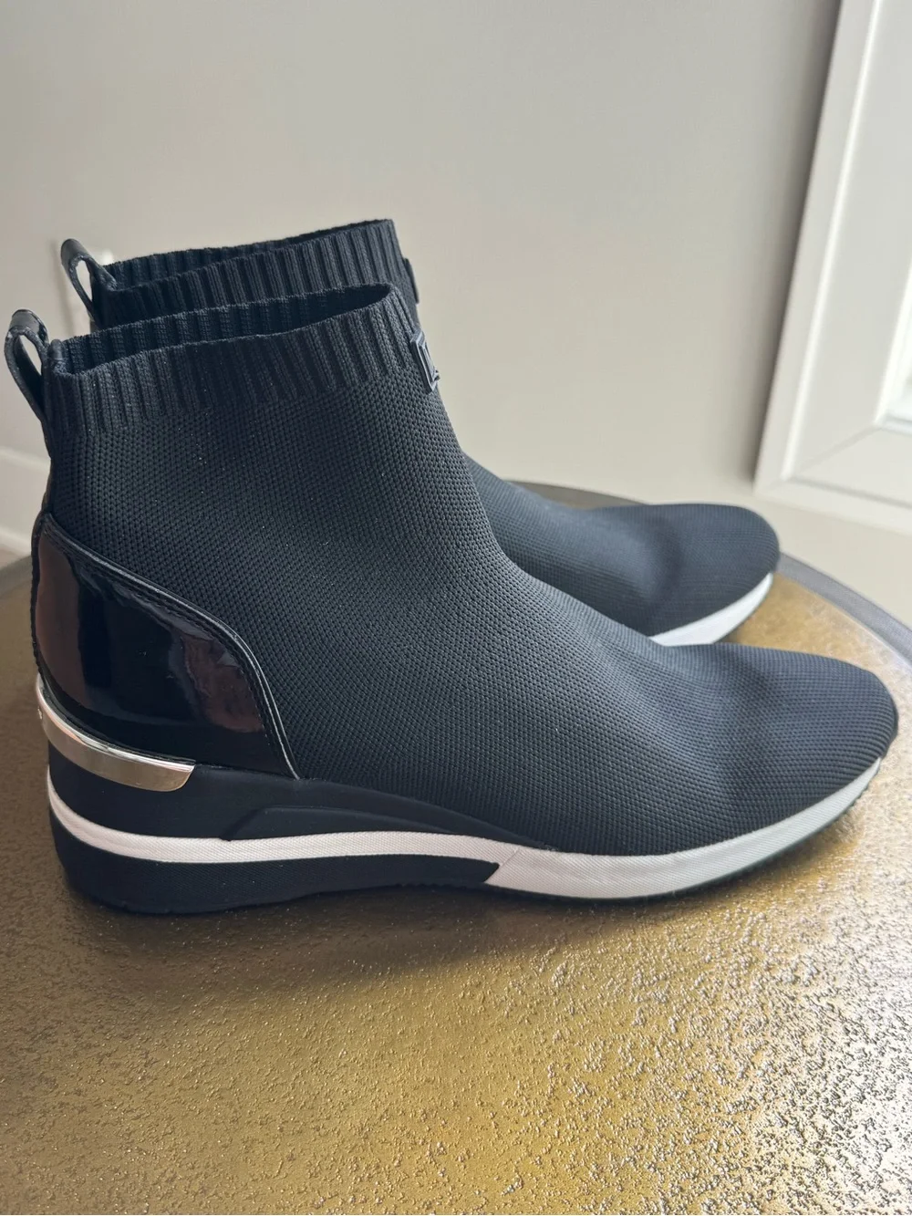 Michael Michael Kors Black Knit SkylerWedge Bootie Sock Sneaker. Women’s 11 M